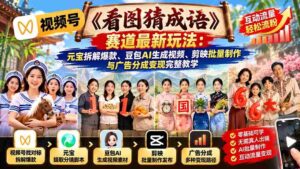 图语探秘:揭秘视频号“成语解码”新趋势,元宝拆解技巧、豆包AI制视频、剪映批量剪辑与广告盈利指南-中创网_分享创业项目_助您在家赚钱