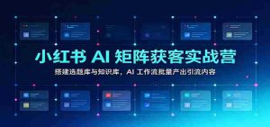 小红书AI矩阵获客实战营:搭建选题库与知识库,AI工作流批量产出引流内容-中创网_分享创业项目_助您在家赚钱